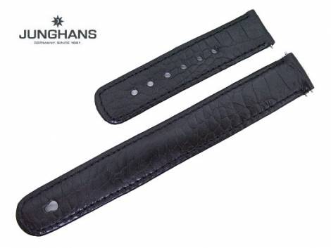 Replacement watch strap JUNGHANS 16mm black leather croco grain for 037/3200, 037/7430 etc. - Bild vergrern 