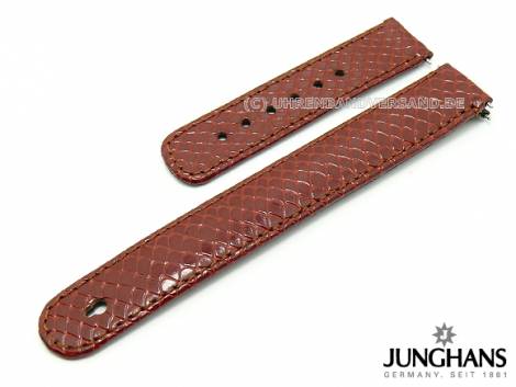 Replacement watch strap JUNGHANS 16mm brown leather teju grain for 037/5300 etc. - Bild vergr��ern 