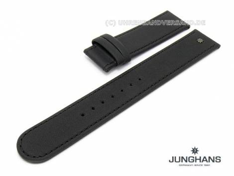 Replacement watch strap JUNGHANS 20mm black leather stitched for 035/1800, 035/1801, 035/1802 etc. - Bild vergr��ern 