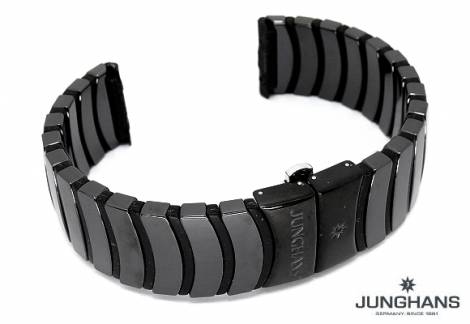 Replacement watch strap JUNGHANS 20mm black ceramic for 018/1031, 018/1032, 018/1110 etc. - Bild vergrößern