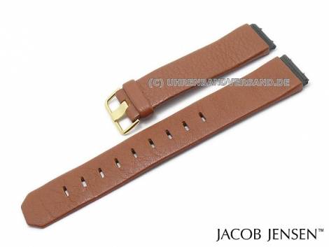 Replacement watch strap JACOB JENSEN 19mm brown leather special lug ends for 844, 845 Dimension - Bild vergrern 