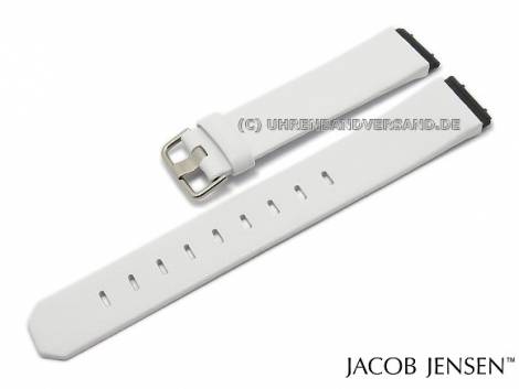 Replacement watch strap JACOB JENSEN 17mm white leather special lug ends for 750, 760 New Series - Bild vergrern 