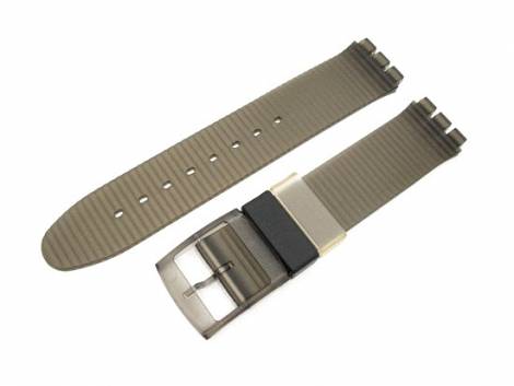 Watch band -Groove- for Swatch dark brown transparent 17mm plastics by Band-It - Bild vergr��ern 
