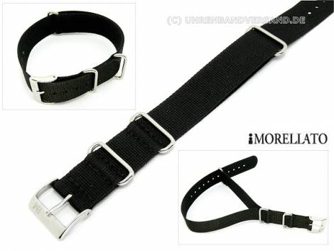 Slip-Thru Strap 22mm black -MILITARY- one-piece by MORELLATO - Bild vergr��ern 