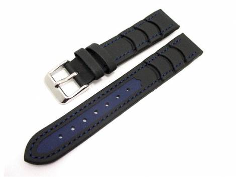 Watch band 20mm black/blue EULIT -Surfer- (width of buckle 18 mm) - Bild vergrern 