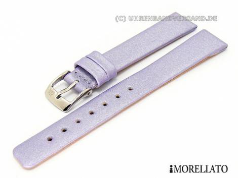 Watch strap -Shine Metal- 16mm light lilac textile silk gloss by MORELLATO (width of buckle 14 mm) - Bild vergr��ern 