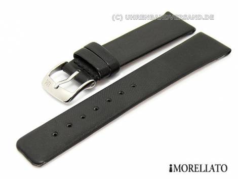 Watch strap -Shine Metal- 20mm black textile silk gloss by MORELLATO - Bild vergr��ern 