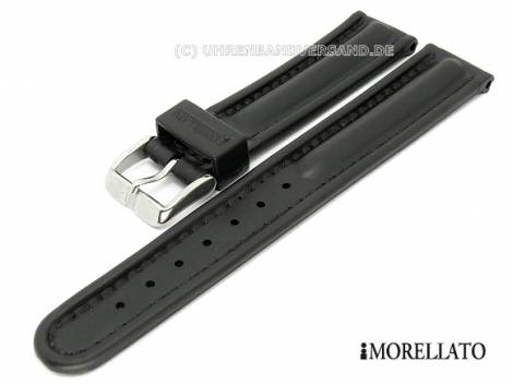 Watch strap -Cayman- 18mm black rubber waterproof by MORELLATO (width of buckle 16 mm) - Bild vergr��ern 