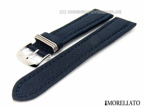 watch strap 18mm dark blue -Trekking- synthetic textile stitched by MORELLATO - Bild vergr��ern 