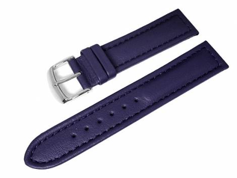 Watch band 20mm dark blue lorica/leather smooth surface casual design Original Marburger - Bild vergr��ern 