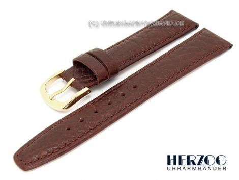 Watch band 20mm bordeaux Herzog -Calf matt- grained surface - Bild vergr��ern 