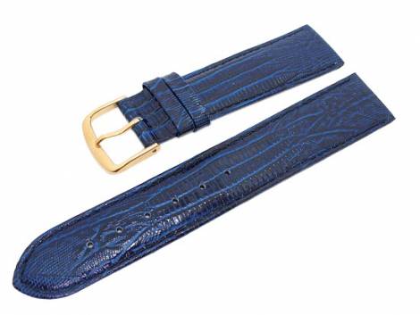 Watch band 18mm dark blue teju-grain (width of buckle 16 mm) - Bild vergr��ern 