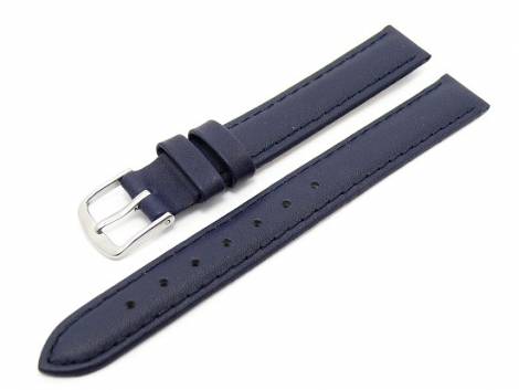 Watch band 12mm dark blue smooth surface (width of buckle 12 mm) - Bild vergr��ern 
