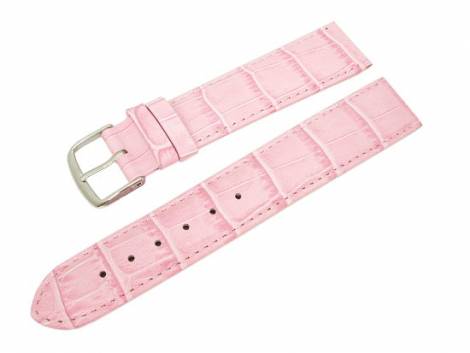 Watch band 16mm leather baby pink alligator grain (width of buckle 16 mm) - Bild vergr��ern 