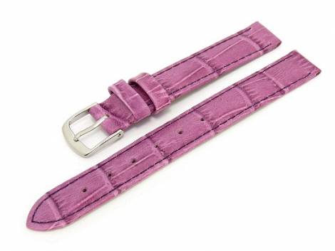 Watch band 14mm leather blackberry (lilac) alligator grain (width of buckle 12 mm) - Bild vergr��ern 