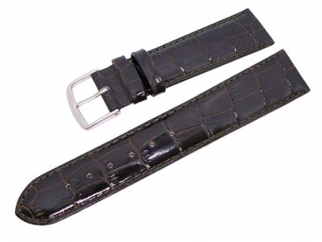 Watch band XL 22mm dark brown alligator grain (width of buckle 20 mm) - Bild vergr��ern 