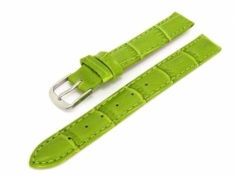 Watch band 14mm leather light green alligator grain (width of buckle 12 mm) - Bild vergr��ern 