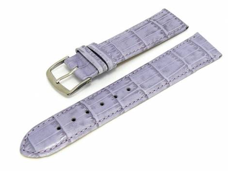 Watch band 24mm leather lavender alligator grain with seam (width of buckle 22 mm) - Bild vergr��ern 