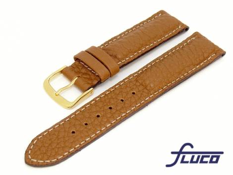 Watch band -Chrono- 18mm brown natural shrunken leather by Fluco - Bild vergr��ern 