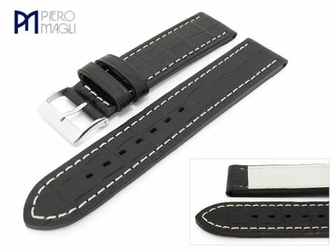 Watch band -Louisiana PNR Style- 18mm black alligator grain by Piero Magli (width of buckle 18 mm) - Bild vergr��ern 