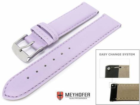 Watch band -Montpellier- 16mm lilac smooth surface stitched with Easy Change System by MEYHOFER - Bild vergrern 