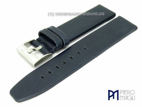 Watch band -Minimalist- 24mm dark blue smooth surface robust Piero Magli (width of buckle 22 mm) - Bild vergr��ern 