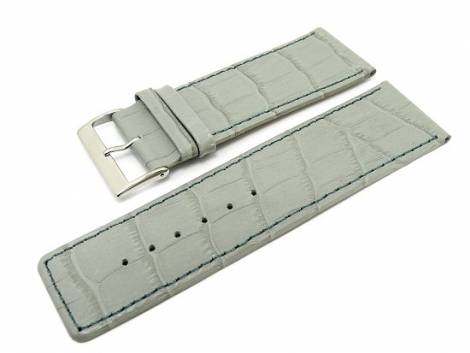 Watch band 30mm gray alligator grain (width of buckle 28 mm) - Bild vergr��ern 