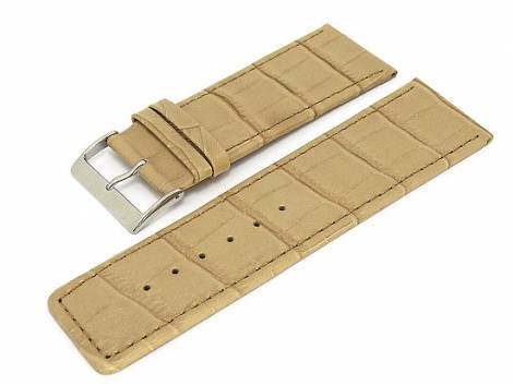 Watch band 30mm beige alligator grain (width of buckle 28 mm) - Bild vergr��ern 