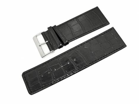 Watch band 30mm black alligator grain (width of buckle 28 mm) - Bild vergr��ern 