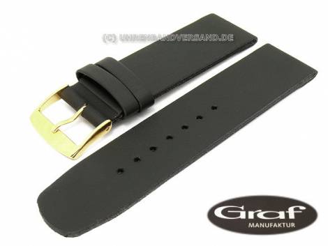 Watch band XS -Spree- 24mm black smooth surface without stitching Graf (width of buckle 22 mm) - Bild vergr��ern 