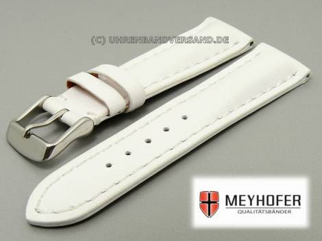 Watch band -Kajaani- XS 24mm white smooth surface stitched by MEYHOFER - Bild vergr��ern 