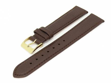 Watch band 18mm dark brown Nappa leather finely grained by Eichmueller - Bild vergr��ern 