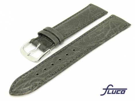 Watch band -Record- XL 16mm gray grained surface by Fluco (width of buckle 14 mm) - Bild vergr��ern 