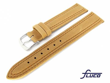 Watch band  -Nature- 16mm light brown smooth surface double stitching by Fluco - Bild vergr��ern 