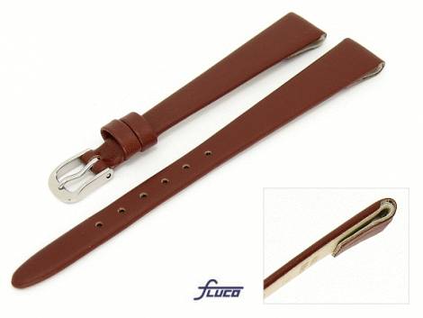 Watch band -Diamond- 10mm for fixed bars brown smooth surface by Fluco - Bild vergr��ern 
