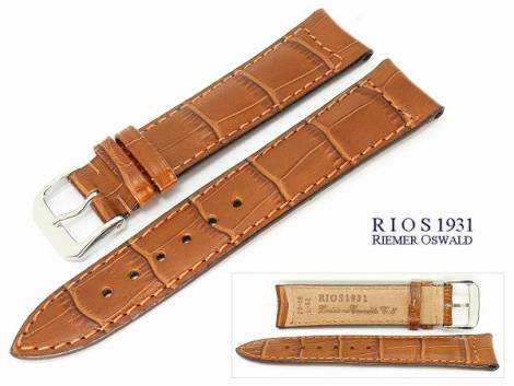 Watch band 20mm light brown RIOS Louisiana croco grain with curved ends (width of buckle 18 mm) - Bild vergr��ern 