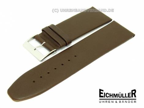 Watch band 30mm dark brown unpadded smooth surface by Eichmueller (width of buckle 28 mm) - Bild vergr��ern 