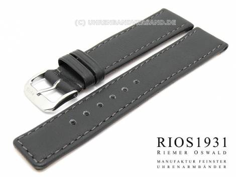 Watch band -Cashmere- 20mm stone grey by RIOS genuine lamb (width of buckle 18 mm) - Bild vergr��ern 