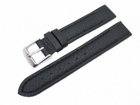 Watch band 16mm for fixed bars black grained surface - Bild vergr��ern 