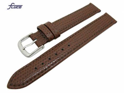 Watch band -Salamander- 14mm dark brown salamander grain by Fluco (width of buckle 14 mm) - Bild vergr��ern 