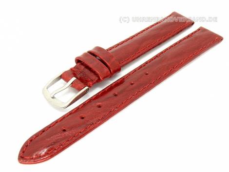 Watch band leather 14mm red elegant grain glossy - Bild vergr��ern 