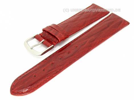 Watch band leather 20mm red elegant grain glossy - Bild vergr��ern 