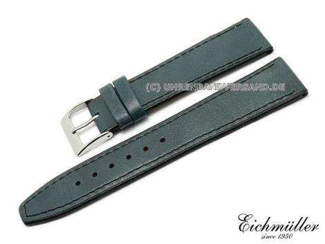 Watch band 18mm petrol elegant design smooth surface by Eichmueller (width of buckle 16 mm) - Bild vergr��ern 