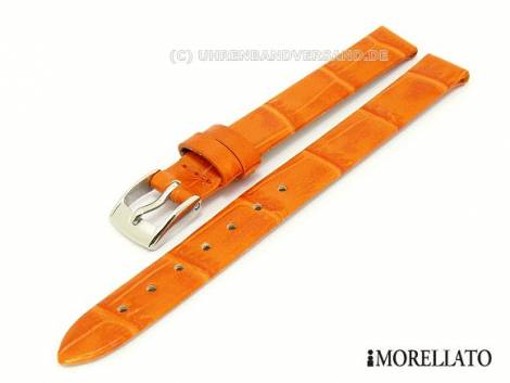 Watch strap 08mm orange -Thin Alligator Calf- alligator grain without stitching by MORELLATO - Bild vergr��ern 