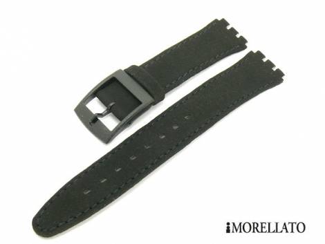 Watch strap 16mm black -Flock- suitable for Swatch by MORELLATO - Bild vergr��ern 