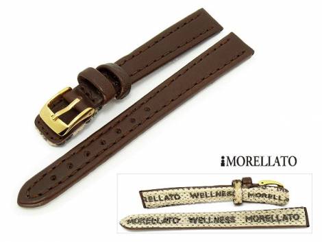Watch strap 12mm dark brown -Wellness An-allergic Plus- leather smooth antibacterial by MORELLATO - Bild vergr��ern 