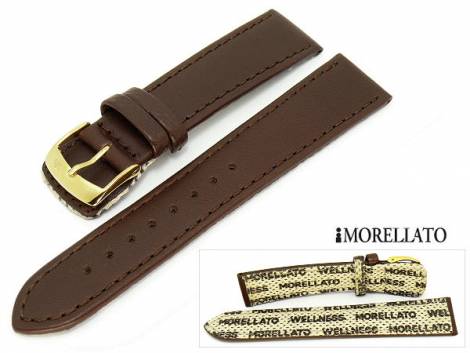 Watch strap 18mm dark brown -Wellness An-allergic Plus- leather smooth antibacterial by MORELLATO - Bild vergr��ern 