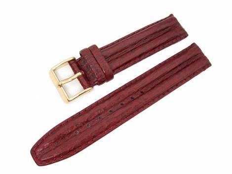 Watch band 18mm ruby colored Shark Grain by Marburger - Bild vergr��ern 