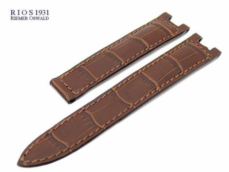 Watch band for Pasha de Cartier 18mm by RIOS dark brown Croco Grain - Bild vergr��ern 