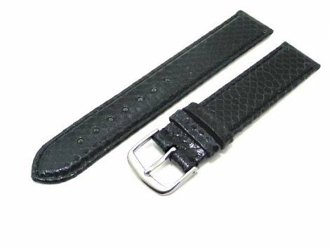 Watch band 16mm black genuine snake (karung) - Bild vergr��ern 